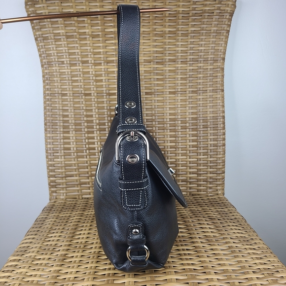 Coach Black Pebbled Leather Legacy Flap Shoulder Bag Silver Hardware - Picture 9 of 16